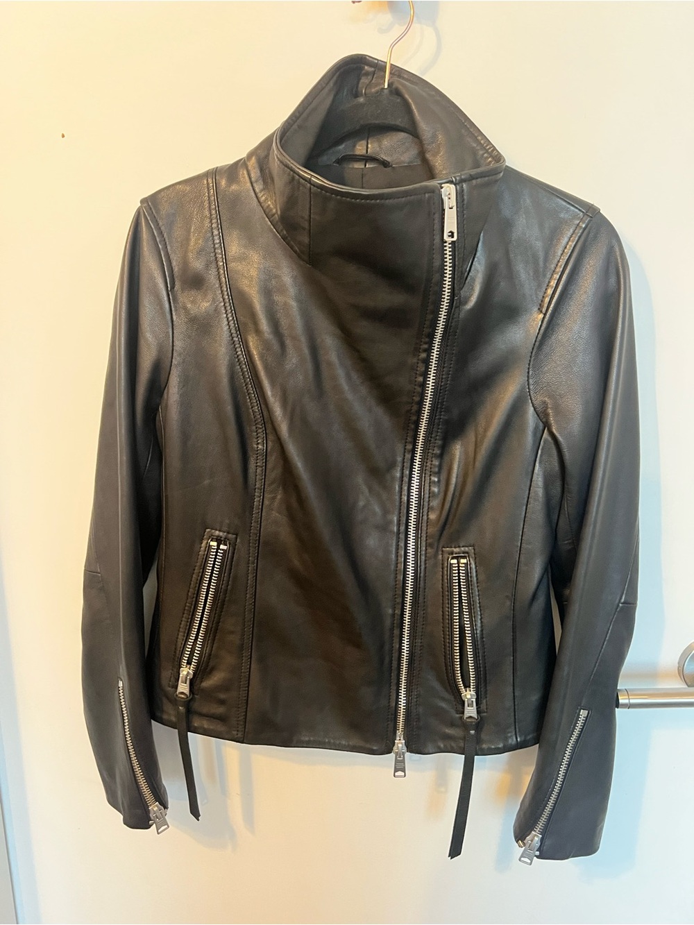 AllSaint’s Women's Black Leather Jacket